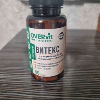 Витекс с витаминами В6 и В9 OVER БАД для баланса гормонов нормализации цикла облегчения ПМС 60 капсул: отзыв пользователя Детский Мир