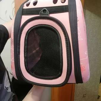 Складная сумка-переноска Пижон с отдельным входом материал EVA 43.5 х 28 х 33 см розовая: отзыв пользователя. Зоомагазин Зоозавр