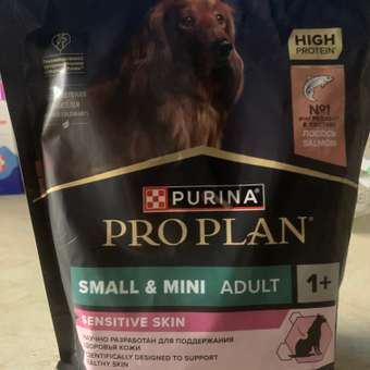 Корм для собак PRO PLAN мелких и миниатюрных пород с чувствительной кожей с комплексом Optiderma лосось c рисом пакет 700г: отзыв пользователя. Зоомагазин Зоозавр