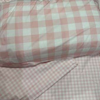 Комплект постельного белья FUTURINO Home розовая клетка: отзыв пользователя Детский Мир