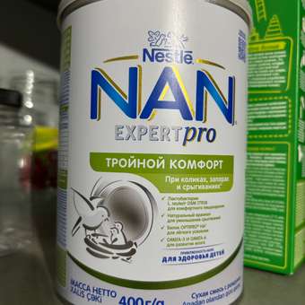 Смесь NAN Тройной комфорт сухая молочная 800г с 0месяцев: отзыв пользователя Детский Мир