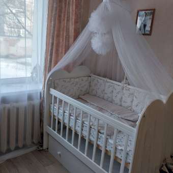 Детская кроватка ВДК прямоугольная, продольный маятник (белый): отзыв пользователя Детский Мир