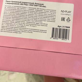 Пакет подарочный ND PLAY Капибара 40*30см: отзыв пользователя Детский Мир