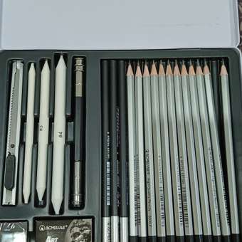 Набор ACMELIAE для рисования скетчинга 22 предмета в металлическом футляре: отзыв пользователя Детский Мир