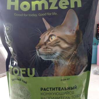 Наполнитель для кошачьего туалета Homzen Tofu Зеленый чай комкующийся 6л: отзыв пользователя. Зоомагазин Зоозавр
