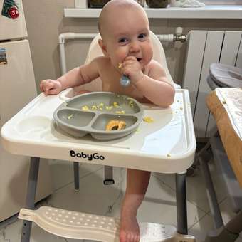 Стульчик для кормления Happy Baby grey серый: отзыв пользователя Детский Мир