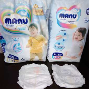Трусики MANU ультратонкие L (9-15 кг) 58 шт.: отзыв пользователя ДетМир