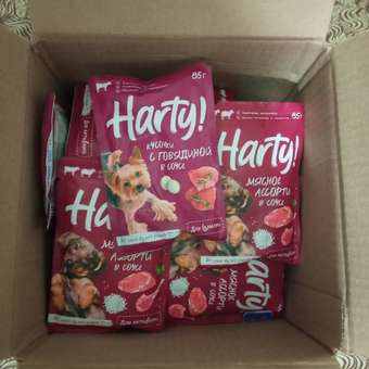 Корм для собак Harty 85г кусочки с говядиной в желе: отзыв пользователя. Зоомагазин Зоозавр