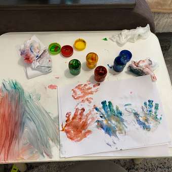 Краски пальчиковые Юнландия 4 цв.: отзыв пользователя Детский Мир