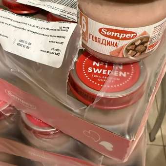 Пюре Semper Говядина с 6 мес 80 г: отзыв пользователя ДетМир