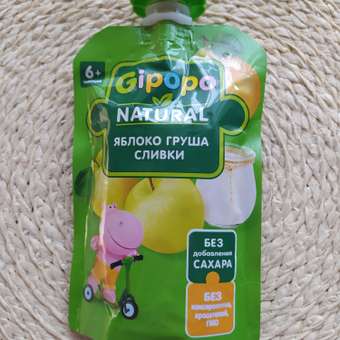 Пюре Gipopo Яблоко-груша-сливки с 6 мес 90 г: отзыв пользователя Детский Мир