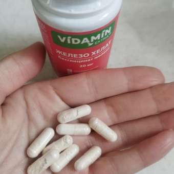 Железо хелат бисглицинат VIDAMIN EXTRA 60 капсул: отзыв пользователя Детский Мир