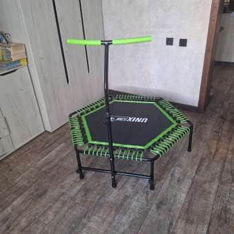 Батут спортивный с ручкой UNIX line Fitness Green диаметр 125 см до 130 кг фитнес батут джампинг батут: отзыв пользователя Детский Мир