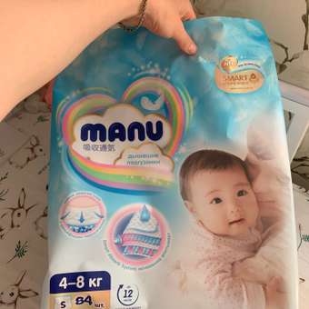 Подгузники MANU S (4-8 кг) 84 шт.: отзыв пользователя Детский Мир