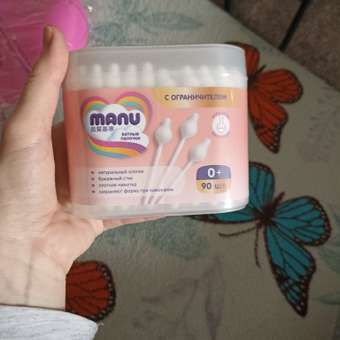 Ватные палочки MANU С ограничителем 90 шт.: отзыв пользователя Детский Мир