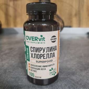 Спирулина Хлорелла OVER Витамины для похудения 100 таблеток: отзыв пользователя Детский Мир