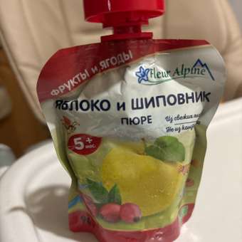Пюре Fleur Alpine Яблоко-шиповник с 5 мес 90 г: отзыв пользователя ДетМир