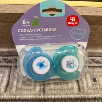Пустышка BabyGo силикон ортодонтическая от 6 мес. 2 шт.: отзыв пользователя ДетМир
