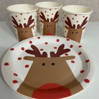 Новогодние тарелки FUTURINO Home Олени 6 шт.: отзыв пользователя Детский Мир