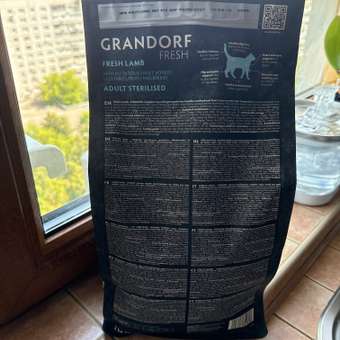 Корм для кошек GRANDORF FRESH Fresh Cat Sterilised Lamb/Sweet Potato 2кг свежее мясо ягненка с бататом д/стерил-ых беззерн с жив проб: отзыв пользователя. Зоомагазин Зоозавр