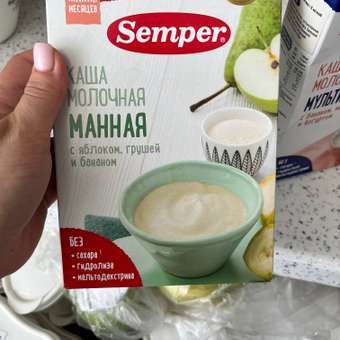 Каша сухая молочная Semper манная-яблоко-груша-банан 180г с 6месяцев: отзыв пользователя ДетМир