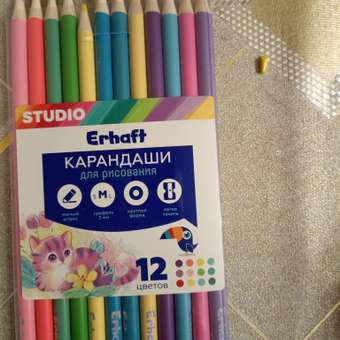 Карандаши цветные Erhaft 12 шт.: отзыв пользователя ДетМир