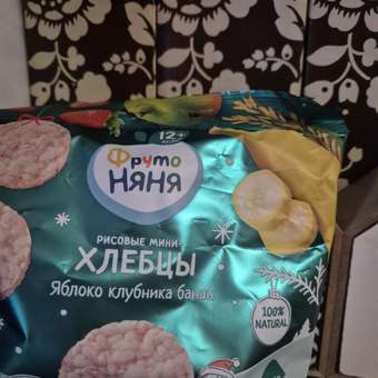 Хлебцы ФрутоНяня рисовые яблоко-клубника-банан с 12 мес 30 г: отзыв пользователя Детский Мир