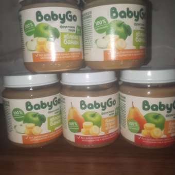 Пюре BabyGo Яблоко-банан с 6 мес 100 г: отзыв пользователя Детский Мир
