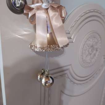 Украшение Зимнее волшебство новогоднее «Уютная сказка» колокольчик бант блеск 9х28 см золото: отзыв пользователя Детский Мир