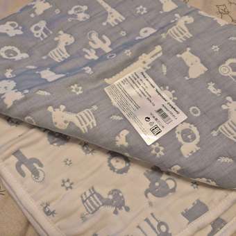 Плед Perina Зверюшки голубые 80 x 110 см: отзыв пользователя Детский Мир