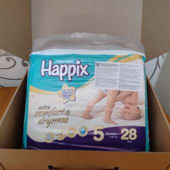 Подгузники HAPPIX ультратонкие 5 (11-25 кг) 28 шт.: отзыв пользователя Детский Мир