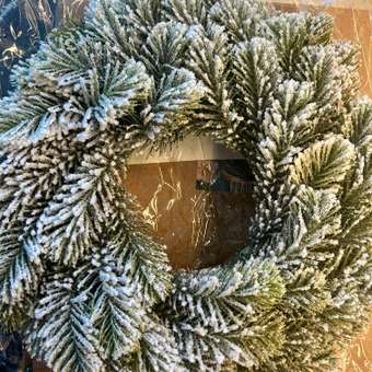 Венок новогодний хвойный Золотая сказка из елки искусственной литой 40 см: отзыв пользователя Детский Мир