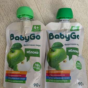 Пюре BabyGo Яблоко с 4 мес 90 г: отзыв пользователя Детский Мир