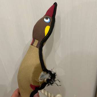 Игрушка для собак Barbaks Утка Авдотья прочная пищит шуршит с канатиком из хлопка и льна 33*13*6см: отзыв пользователя. Зоомагазин Зоозавр