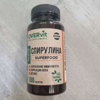 Спирулина OVER БАД Укрепление иммунитета Детокс 100 таблеток: отзыв пользователя Детский Мир