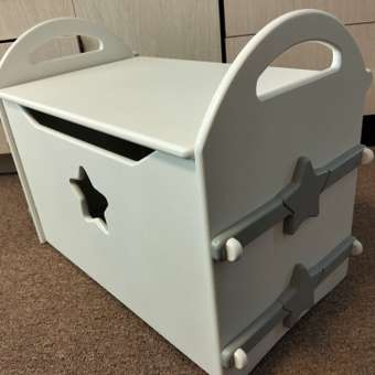 Сундук для игрушек Sweet Home звездочка с крышкой и серыми декорами: отзыв пользователя Детский Мир