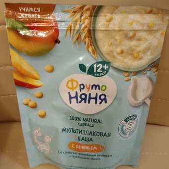 Каша молочная ФрутоНяня с кусочками манго и печеньем 200г с 12 месяцев: отзыв пользователя ДетМир
