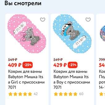 Коврик для ванны Babyton Мишка Its a Boy с присосками: отзыв пользователя ДетМир