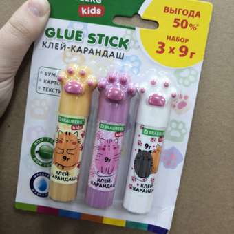 Клей-карандаш Brauberg 3 шт.: отзыв пользователя Детский Мир