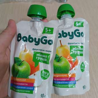 Пюре фруктовое Baby Go яблочно-грушевое 90г с 5месяцев: отзыв пользователя ДетМир