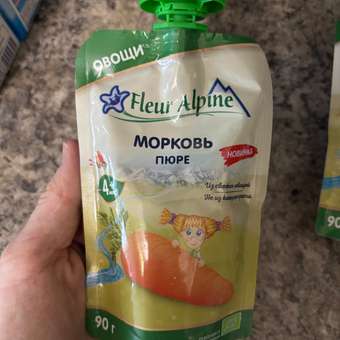 Пюре Fleur Alpine Морковь с 4 мес 90 г: отзыв пользователя Детский Мир