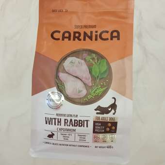 Корм для собак Carnica 0,4кг с кроликом для чувствительного пищеварения для мелких пород сухой: отзыв пользователя. Зоомагазин Зоозавр