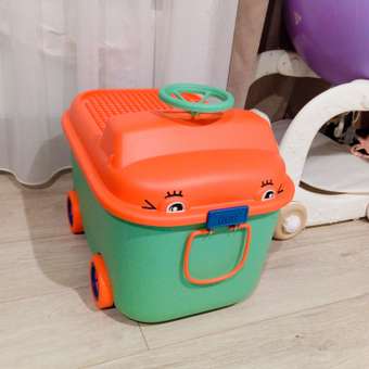 Ящик для хранения игрушек Solmax контейнер на колесиках 54х41.5х38 см зеленый: отзыв пользователя Детский Мир