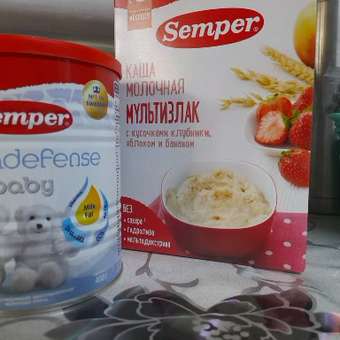 Каша молочная Semper мультизлаковая-клубника-яблоко-банан 180г с 9месяцев: отзыв пользователя ДетМир