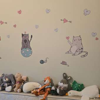 Наклейка оформительская ГК Горчаков на стену в детскую комнату с рисунком котики для декора: отзыв пользователя Детский Мир