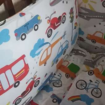 Бортики в кроватку Lemony kids Way Белый с рисунком 4 части съемные чехлы: отзыв пользователя Детский Мир
