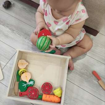 Деревянные игрушечные продукты TrendToys фрукты и овощи на магнитах, 18 предметов: отзыв пользователя Детский Мир