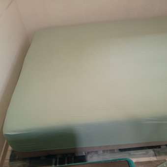 Простыня Mrs.Stretch Mr.Jersy Оливковый 160 x 200 см на резинке: отзыв пользователя Детский Мир