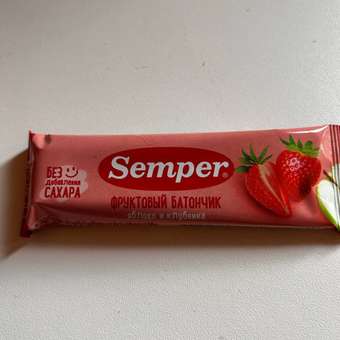 Фруктовый батончик Semper яблоко и клубника 15г: отзыв пользователя ДетМир