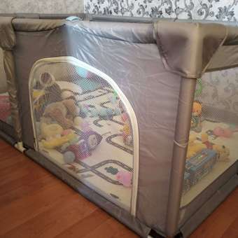 Манеж Рыжий кот 180х120 см серый: отзыв пользователя Детский Мир